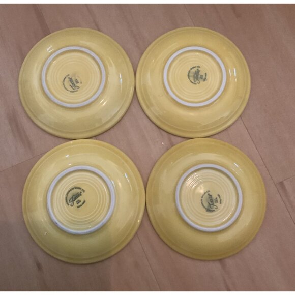 Set Of 4 Homer Laughlin Fiesta Yellow Coffee Tea Saucers - Picture 2 of 5